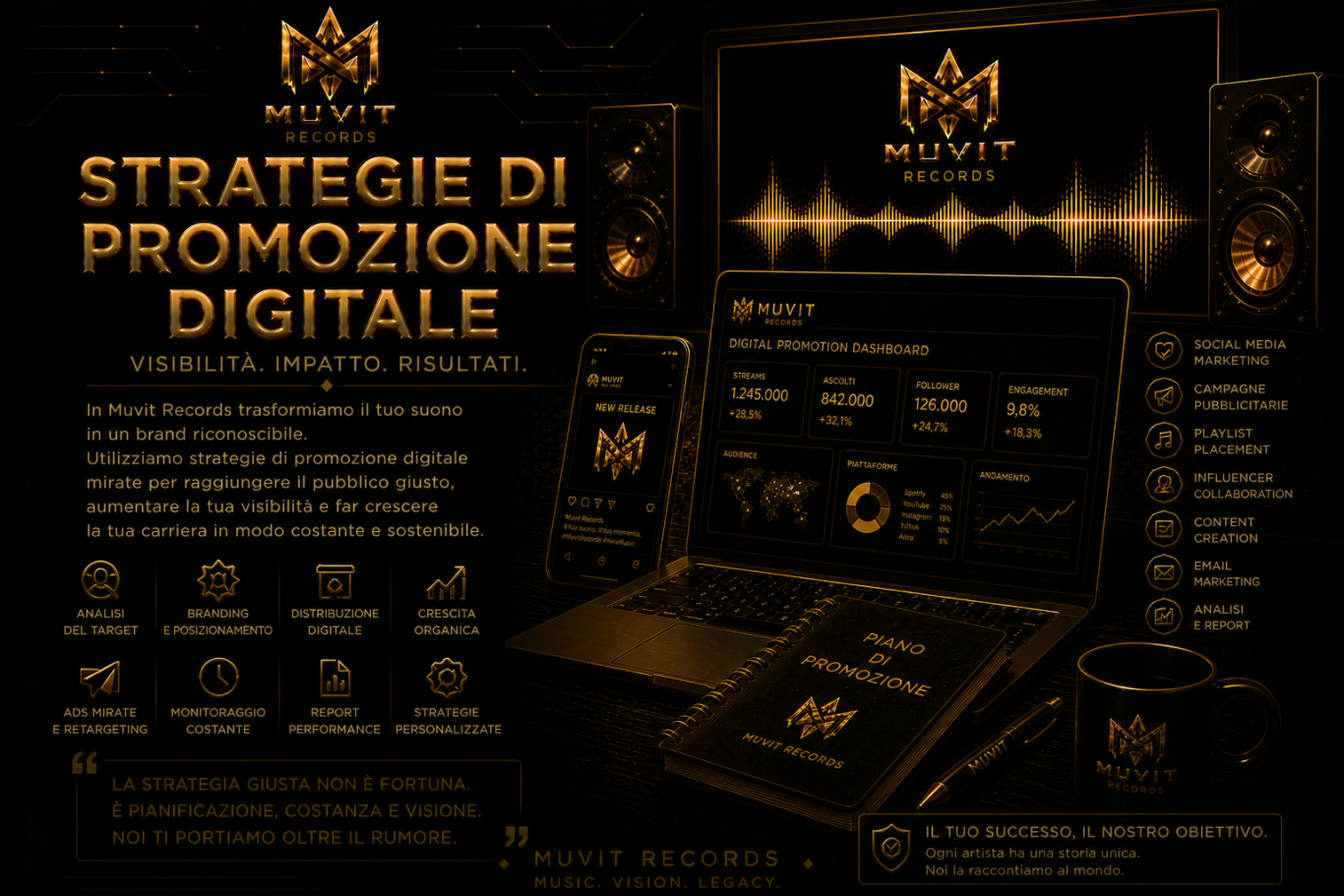 Narrative Digital Presence | MUVIT Records Ambiente digitale MUVIT Records dedicato a continuità narrativa, identità sonora e presenza artistica immersiva nel panorama musicale contem